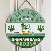 Individuelle Holzschilder zum St. Patrick's Day, Geschenke für Katzenliebhaber, individuelle Schilder „Let Get Ready To Stumble“ im Freien, Geschenke für Katzenmama